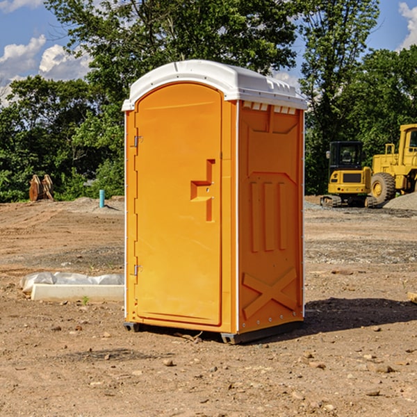 can i customize the exterior of the porta potties with my event logo or branding in Clay City